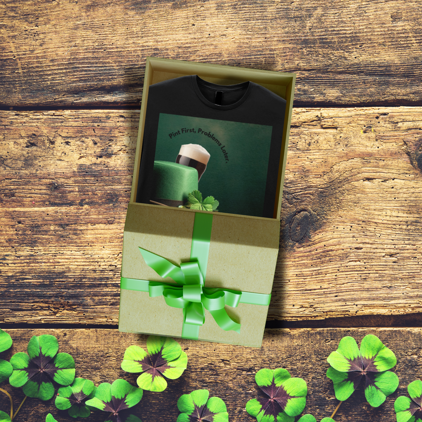 🍀 Pint First, Problems Later – St. Patrick’s Day T-Shirt 🍀