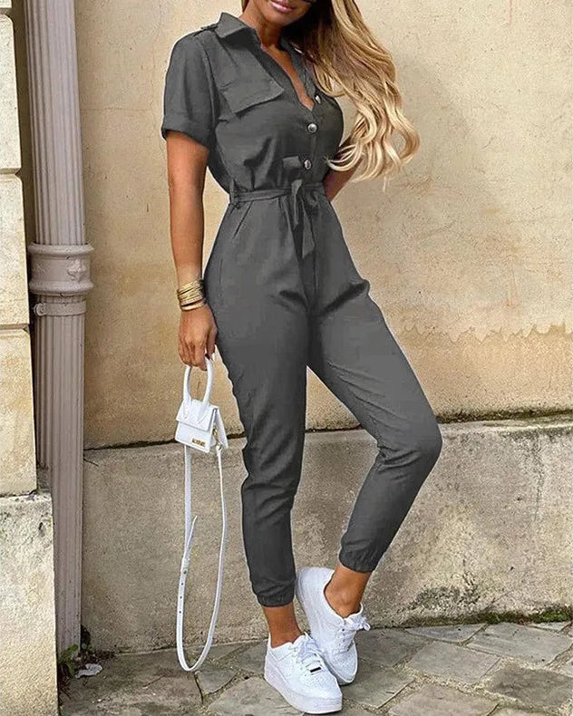 Women's Belted Workwear Jumpsuit