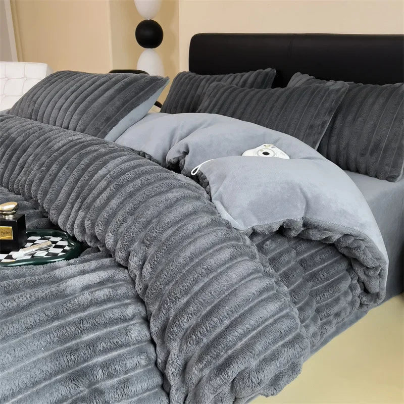 Winter Warm Plush Duvet Cover Set