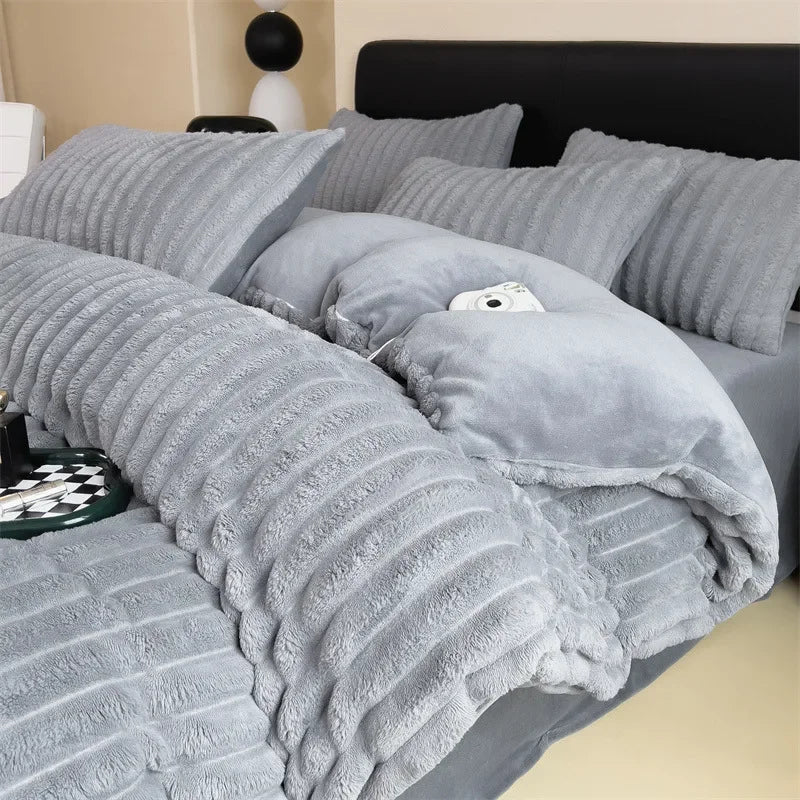 Winter Warm Plush Duvet Cover Set