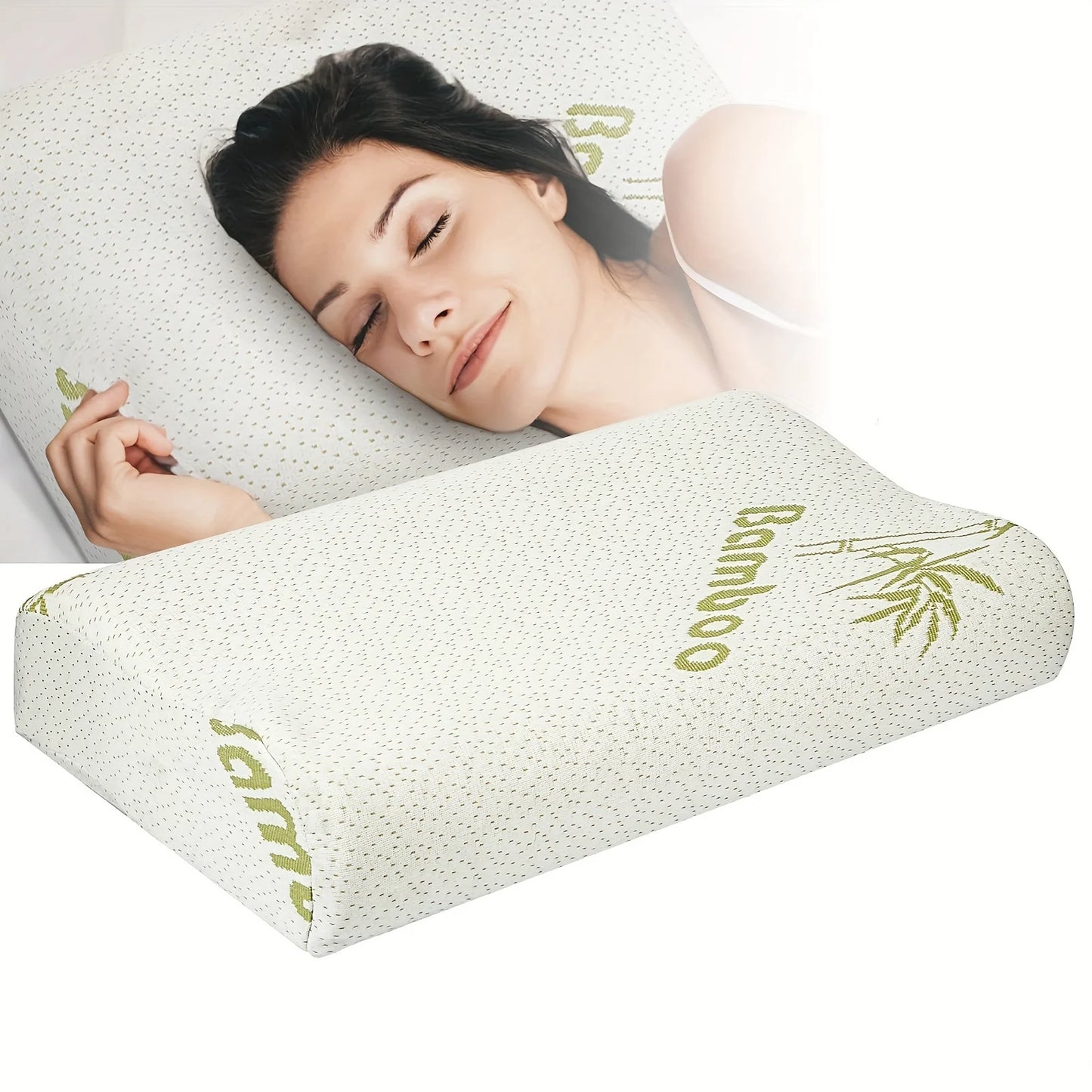 🌿 Bamboo Memory Foam Pillow – Wake Up Refreshed & Pain-Free! 🌿
