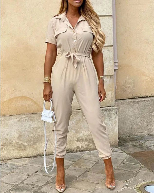 Women's Belted Workwear Jumpsuit