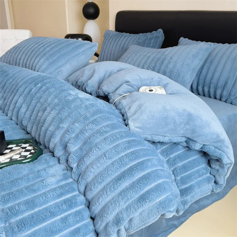 Winter Warm Plush Duvet Cover Set