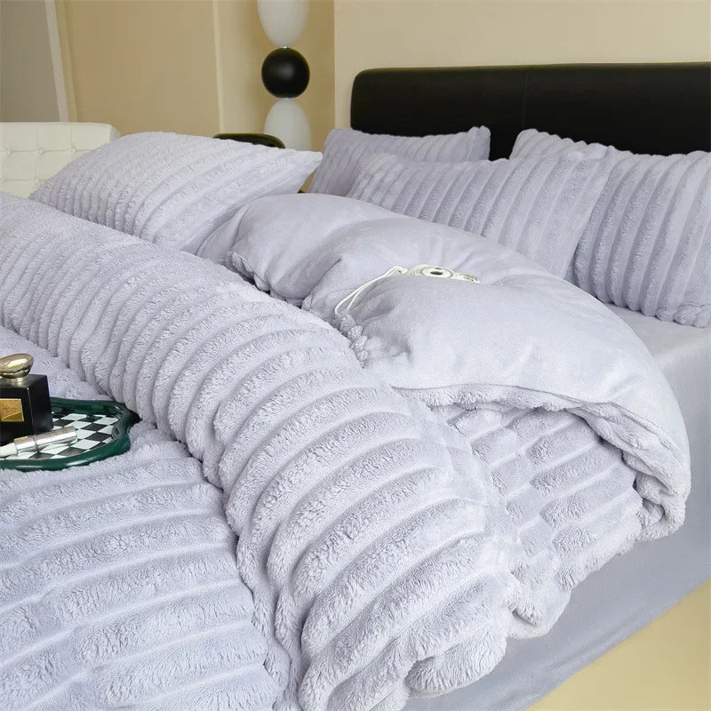 Winter Warm Plush Duvet Cover Set