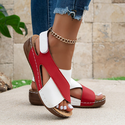 Colorblock Comfort Wedge Sandals