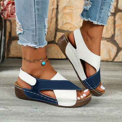 Colorblock Comfort Wedge Sandals