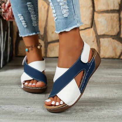 Colorblock Comfort Wedge Sandals