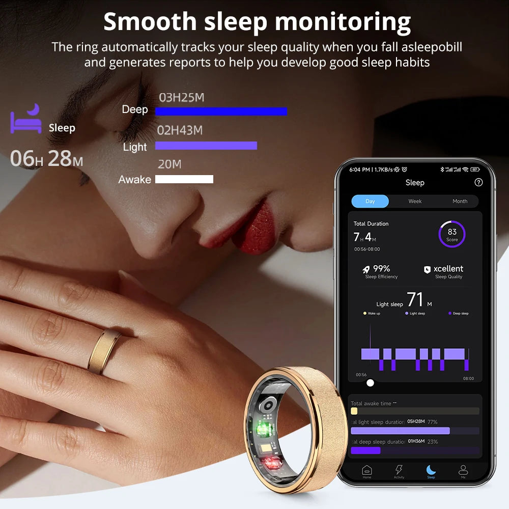 Smart Fitness & Sleep Monitoring Ring – Your Wellness Companion in Style