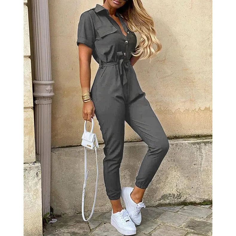 Women's Belted Workwear Jumpsuit