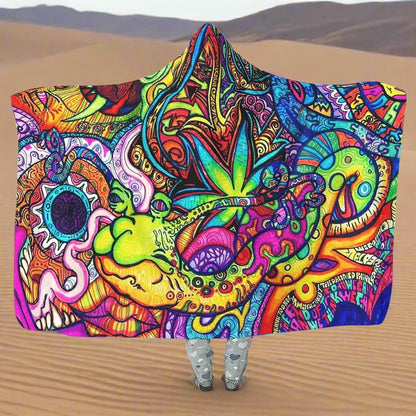 Trippy Rainbow Hooded Blanket – Cozy, Vibrant & Ultra-Soft
