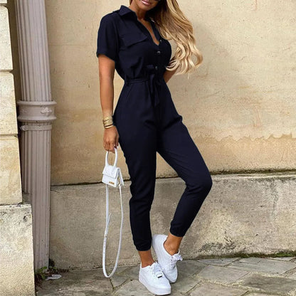 Women's Belted Workwear Jumpsuit