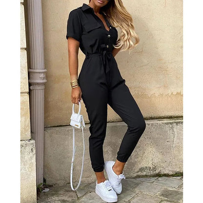 Women's Belted Workwear Jumpsuit