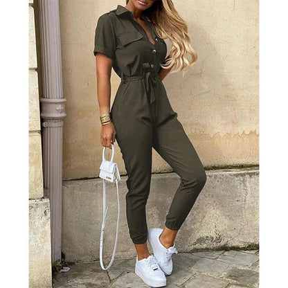 Women's Belted Workwear Jumpsuit