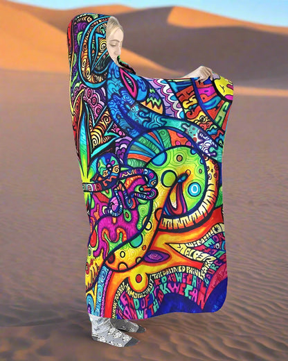 Trippy Rainbow Hooded Blanket – Cozy, Vibrant & Ultra-Soft
