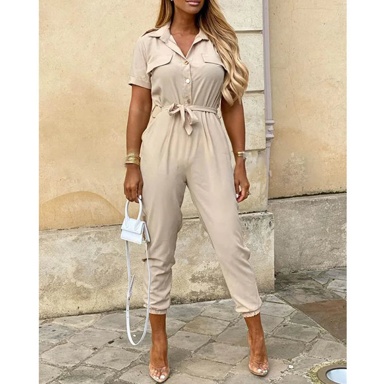 Women's Belted Workwear Jumpsuit