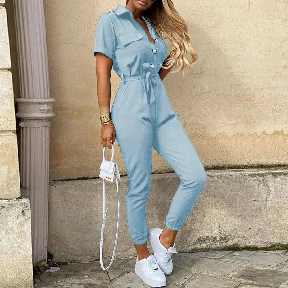 Women's Belted Workwear Jumpsuit