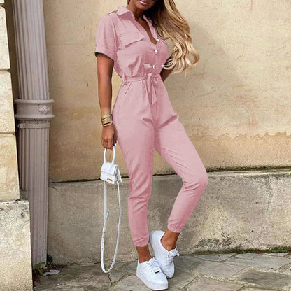 Women's Belted Workwear Jumpsuit