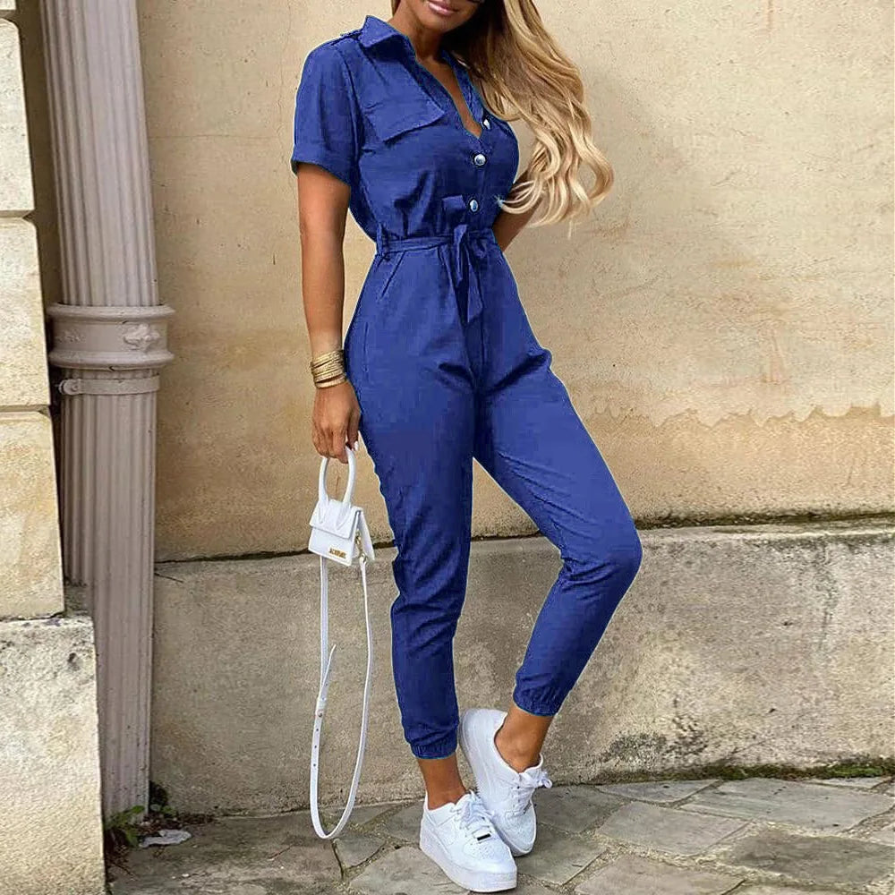 Women's Belted Workwear Jumpsuit